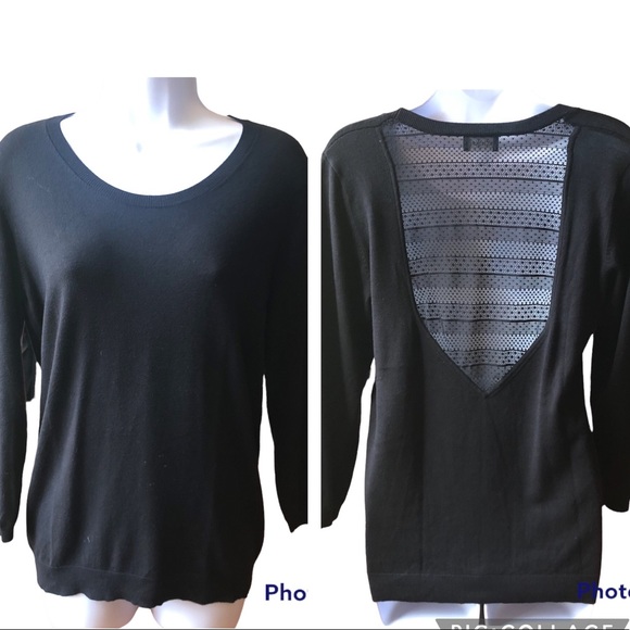 Kookai lace-back sweater, US 8-10 (European size 2), black, EUC - Picture 1 of 15